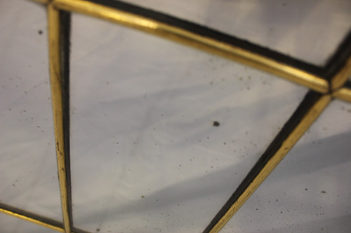 Pair Of Design Mirrors From The "50s", Canopy-Style Mounting On Oak Frame 90 X 126 Cm