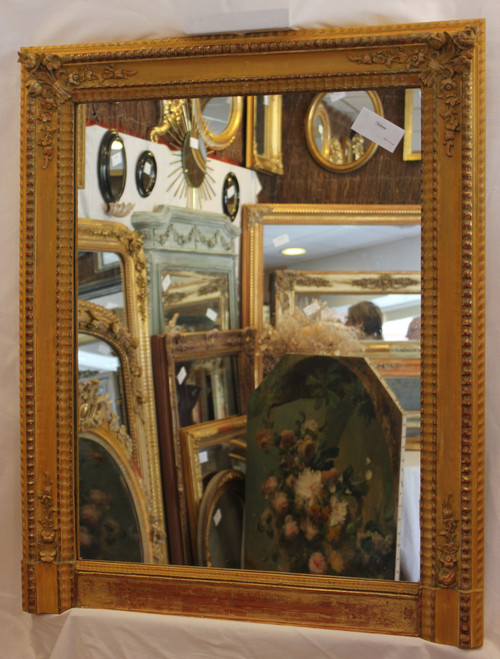 Specchio antico restauro, oro e patina 71 x 89 cm
