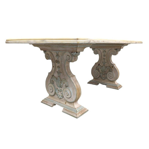 Center Table In Marble And Scagliola