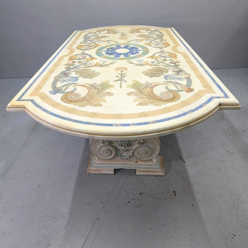 Center Table In Marble And Scagliola