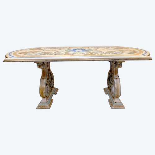Center Table In Marble And Scagliola