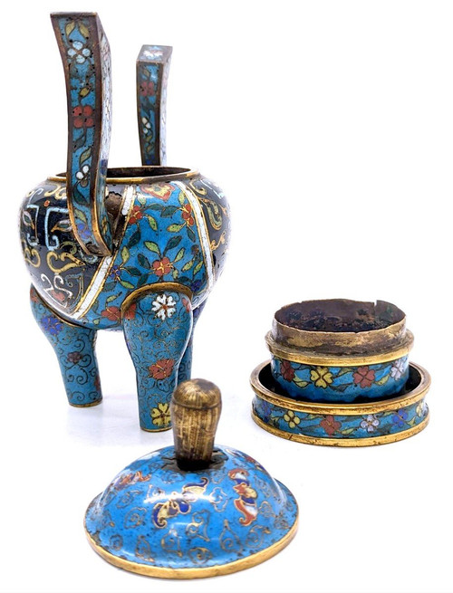 Diciannovesimo Bruciatore di Profumo Cloisonne Cinese