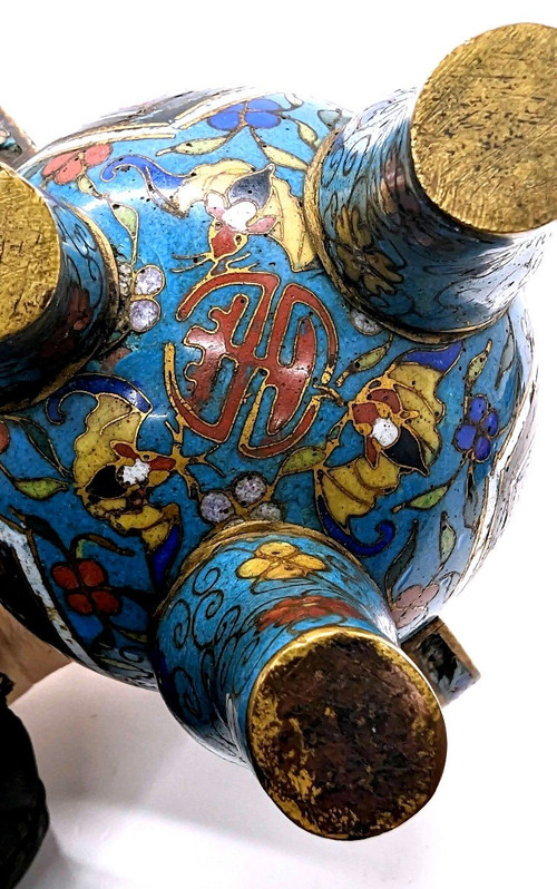 Diciannovesimo Bruciatore di Profumo Cloisonne Cinese