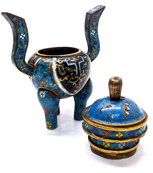 Diciannovesimo Bruciatore di Profumo Cloisonne Cinese