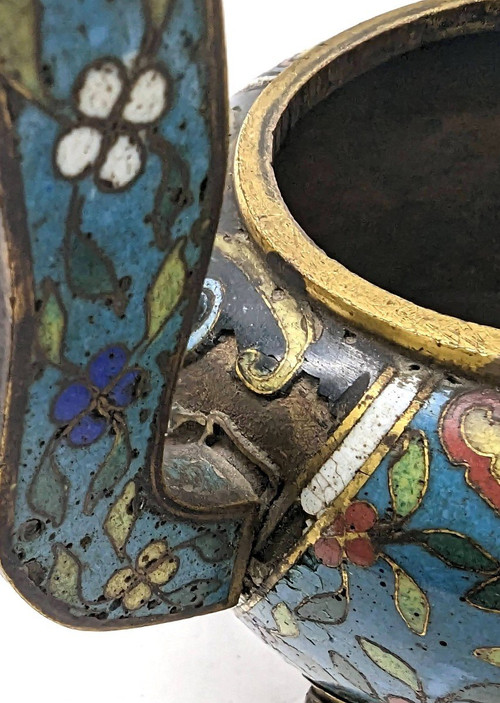 Diciannovesimo Bruciatore di Profumo Cloisonne Cinese