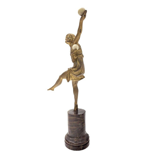 Dancer With Chryselephantine Bronze Balls By Marcel Bouraine 1930 Art Deco