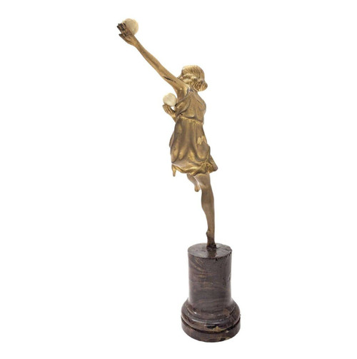 Dancer With Chryselephantine Bronze Balls By Marcel Bouraine 1930 Art Deco