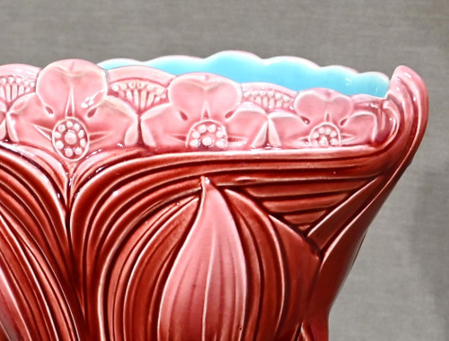Coppia di vasi in terracotta punzonati Digoin Sarreguemines - Fine XIX secolo