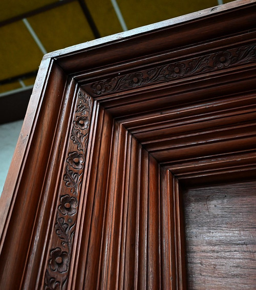 Rare Porte Indiane in Teak, stile Luigi XIV, Pondicherry - XIX secolo