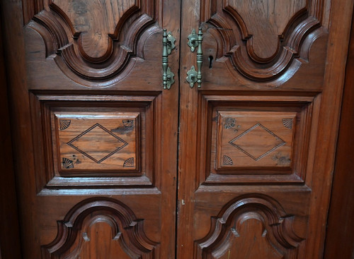 Rare Porte Indiane in Teak, stile Luigi XIV, Pondicherry - XIX secolo