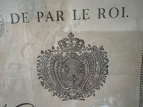Luigi XVIII, 1822, Periodo di Restauro, Passaporto della città di Mulcent Yvelines 78, Datato 14 maggio 1822