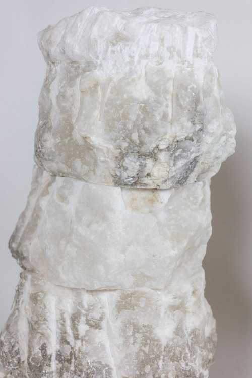 Paire De Lampes En Albâtre, Travail Contemporain, LS54051756B