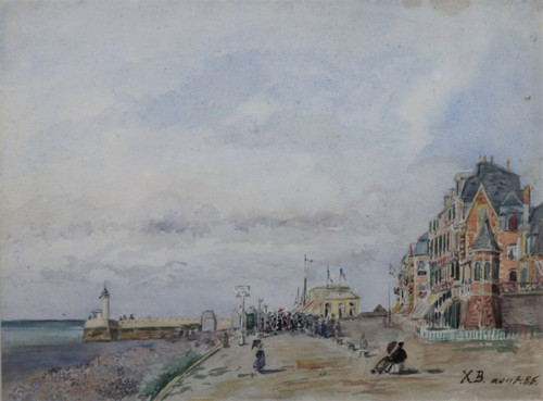 Aquarelle, école Française Du XIXeme, Signée X B, Datée aout (18)86