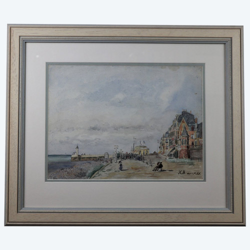 Aquarelle, école Française Du XIXeme, Signée X B, Datée aout (18)86