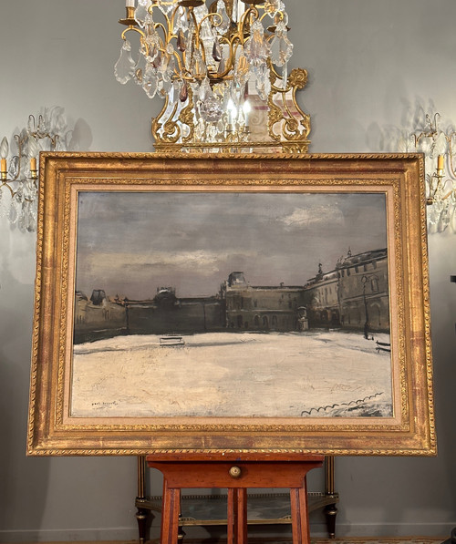 Jean Paul Brusset, Huile Sur Toile Vue De Paris (1909 - 1985)