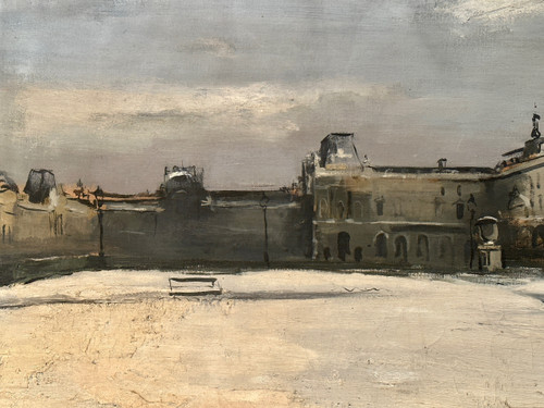 Jean Paul Brusset, Huile Sur Toile Vue De Paris (1909 - 1985)
