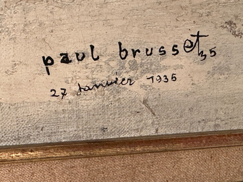 Jean Paul Brusset, Huile Sur Toile Vue De Paris (1909 - 1985)