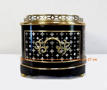 Table planter in blackened wood, Napoleon III period - 19th century