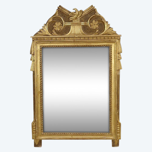 Miroir en bois doré, style louis XVI – Début XXe