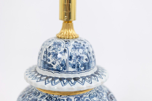 Paire De Lampes En Faïence De Delft Et Bronze, Circa 1880, LS5081839