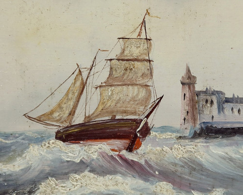 Peinture Marine, école française du XIXe