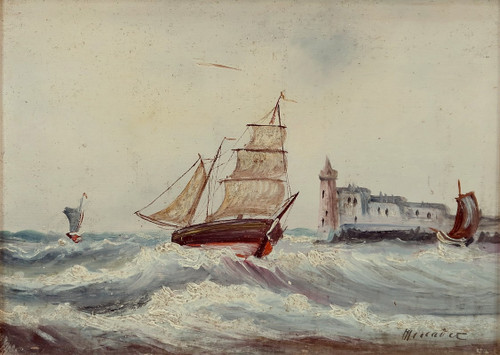 Peinture Marine, école française du XIXe