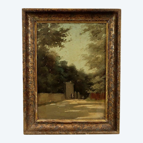Small painting "Ballade en calèche" signed O. Carmorent - 19th century