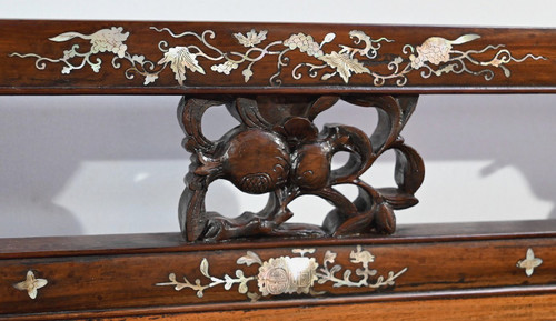 Kleine Indochinesische Bank aus Palisanderholz - Ende 19.
