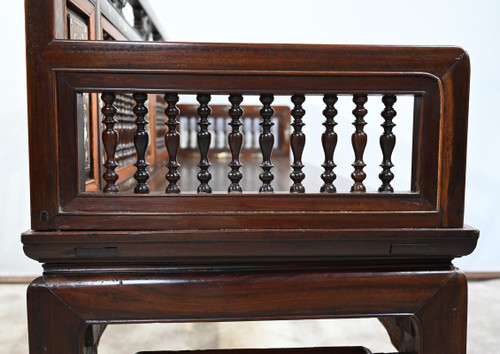 Kleine Indochinesische Bank aus Palisanderholz - Ende 19.
