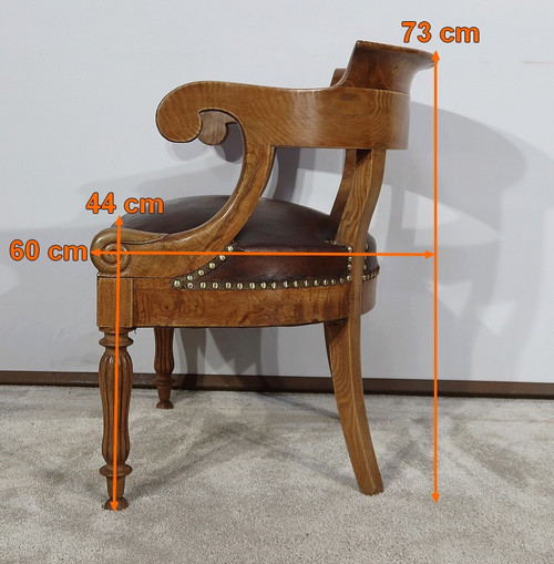 Fauteuil de Bureau en Frêne, Louis-Philippe – 2ème moitié XIXe