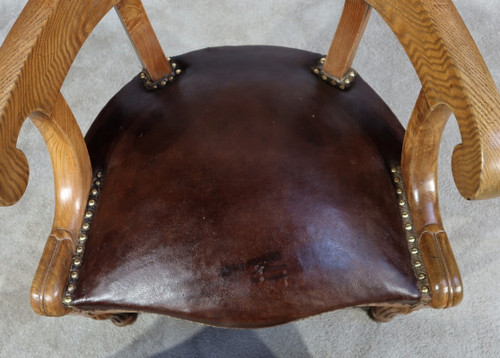 Fauteuil de Bureau en Frêne, Louis-Philippe – 2ème moitié XIXe