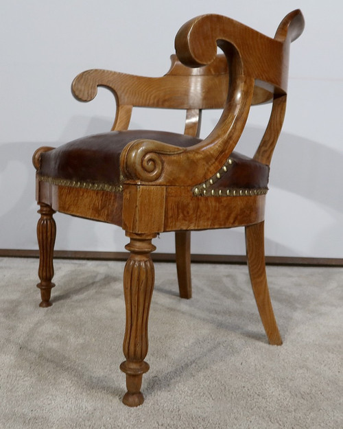 Fauteuil de Bureau en Frêne, Louis-Philippe – 2ème moitié XIXe
