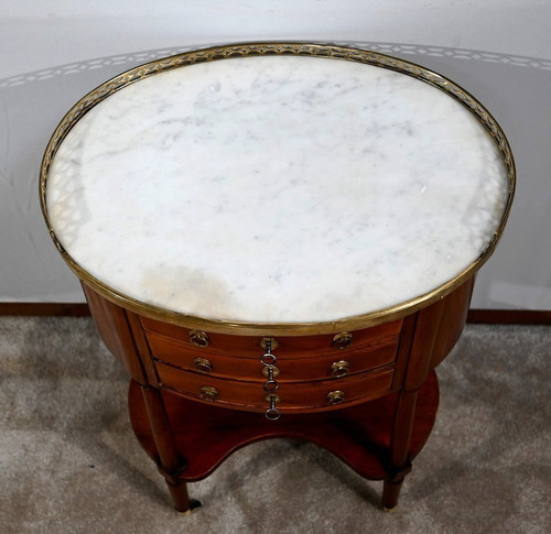 Table chiffonnière Tambour en Acajou, époque Louis XVI – 2ème partie du XVIIIe