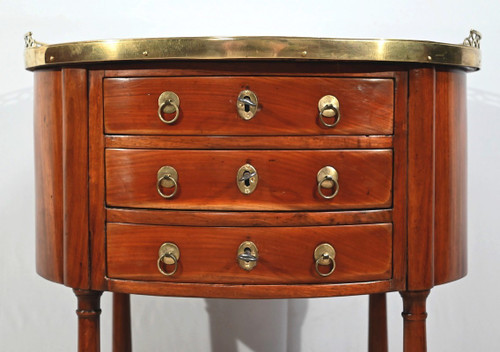 Table chiffonnière Tambour en Acajou, époque Louis XVI – 2ème partie du XVIIIe