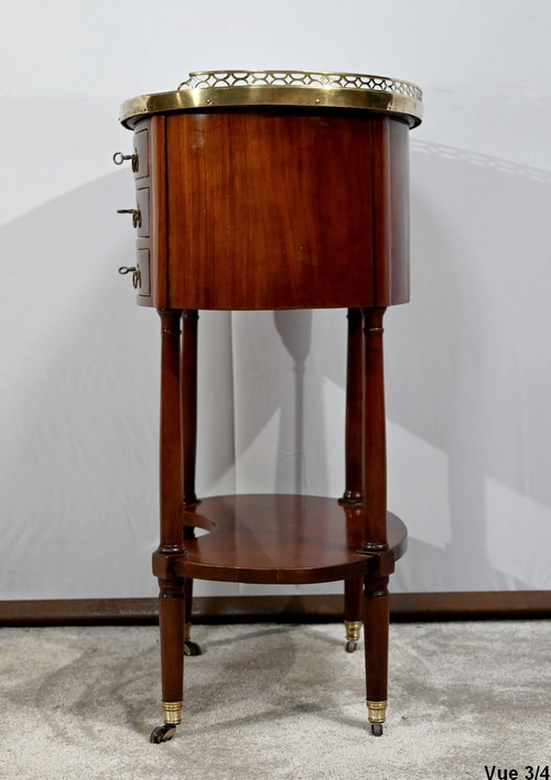 Table chiffonnière Tambour en Acajou, époque Louis XVI – 2ème partie du XVIIIe