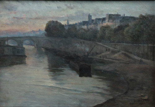 La Senna a Parigi, Germain-Eugéne Bonneton, olio su tela