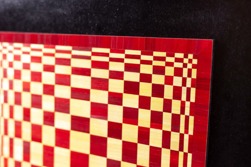 Kinetische Tafel mit Intarsien aus Stroh, Zeitgenössisches Werk, LS5218352B