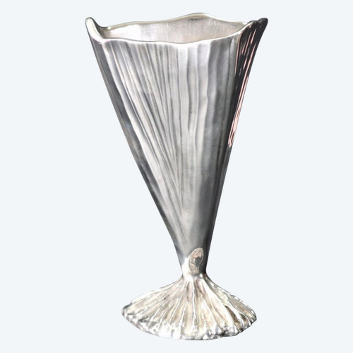 Michele Oka Doner, Vase En Bronze Argenté, Christofle
