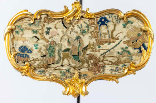 Rocaille Style Screen Lamp In Gilt Bronze, Circa 1880, LS51961651A