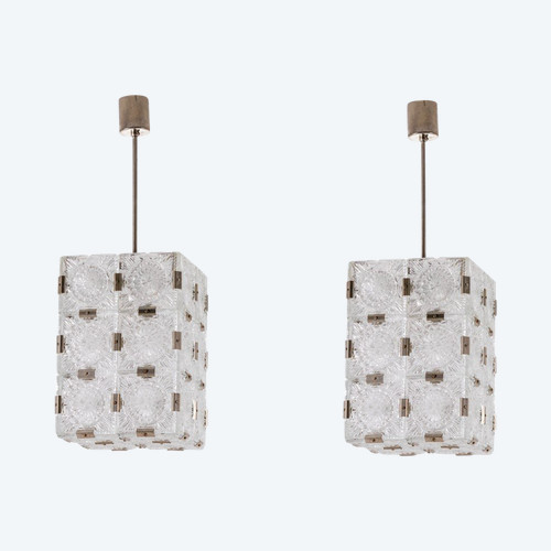 Kamenicky Senov, Pair Of Glass Lanterns, 1970s, LS5189451A