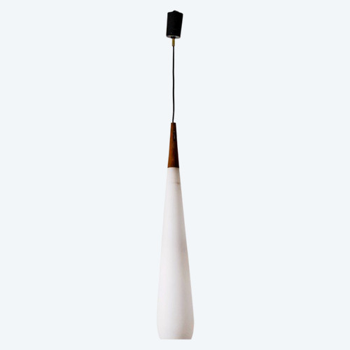 Sospensione in opalino e teak, anni '70, LS5192134E