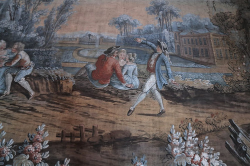 Olio su tela di grandi dimensioni, affresco in stile settecentesco, 264x672cm