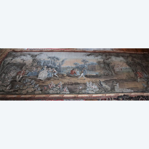 Olio su tela di grandi dimensioni, affresco in stile settecentesco, 264x672cm