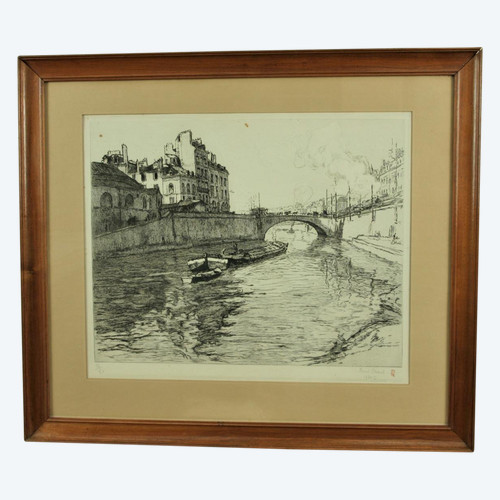 René Pinard, The Bridge Of La Poissonnerie In Nantes, Framed Print