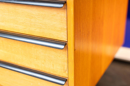 Scrivania in rovere e metallo laccato, anni '70, LS4762911A