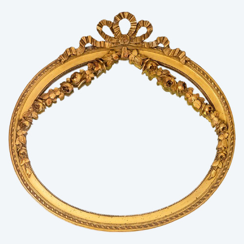 Specchio in stile Luigi XVI in legno dorato e intagliato, 1880 circa, Ls5164803c