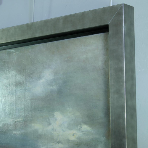 Francine Kerckx, "Cielo E Mare", Olio Su Tela Con Cornice