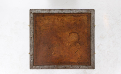 Table Basse De Style Industriel En Fer Et Cuir, Années 1970, Ls5165803d