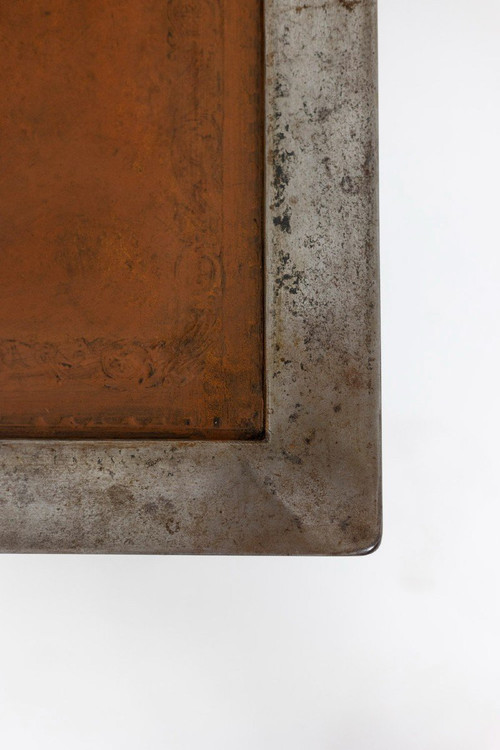 Table Basse De Style Industriel En Fer Et Cuir, Années 1970, Ls5165803d