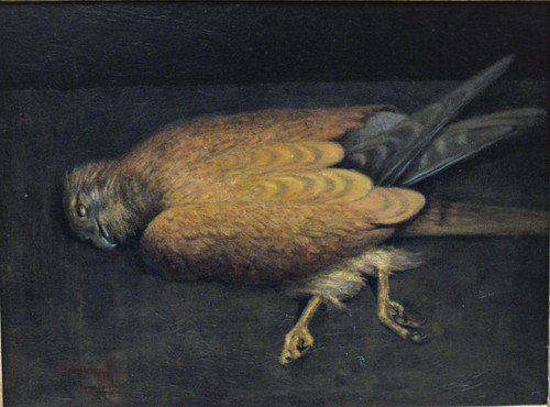 Natura Morta Con Rapace, Olio Su Tavola, Scuola Francese Del Novecento